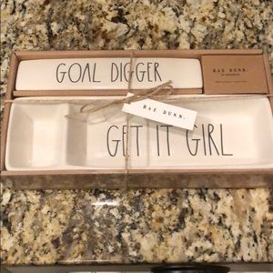 Rae Dunn Desk Plaque and Tray